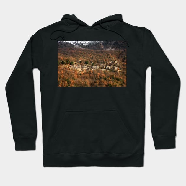 Autumn in Zagori - Mikro Papigo village Hoodie by Cretense72